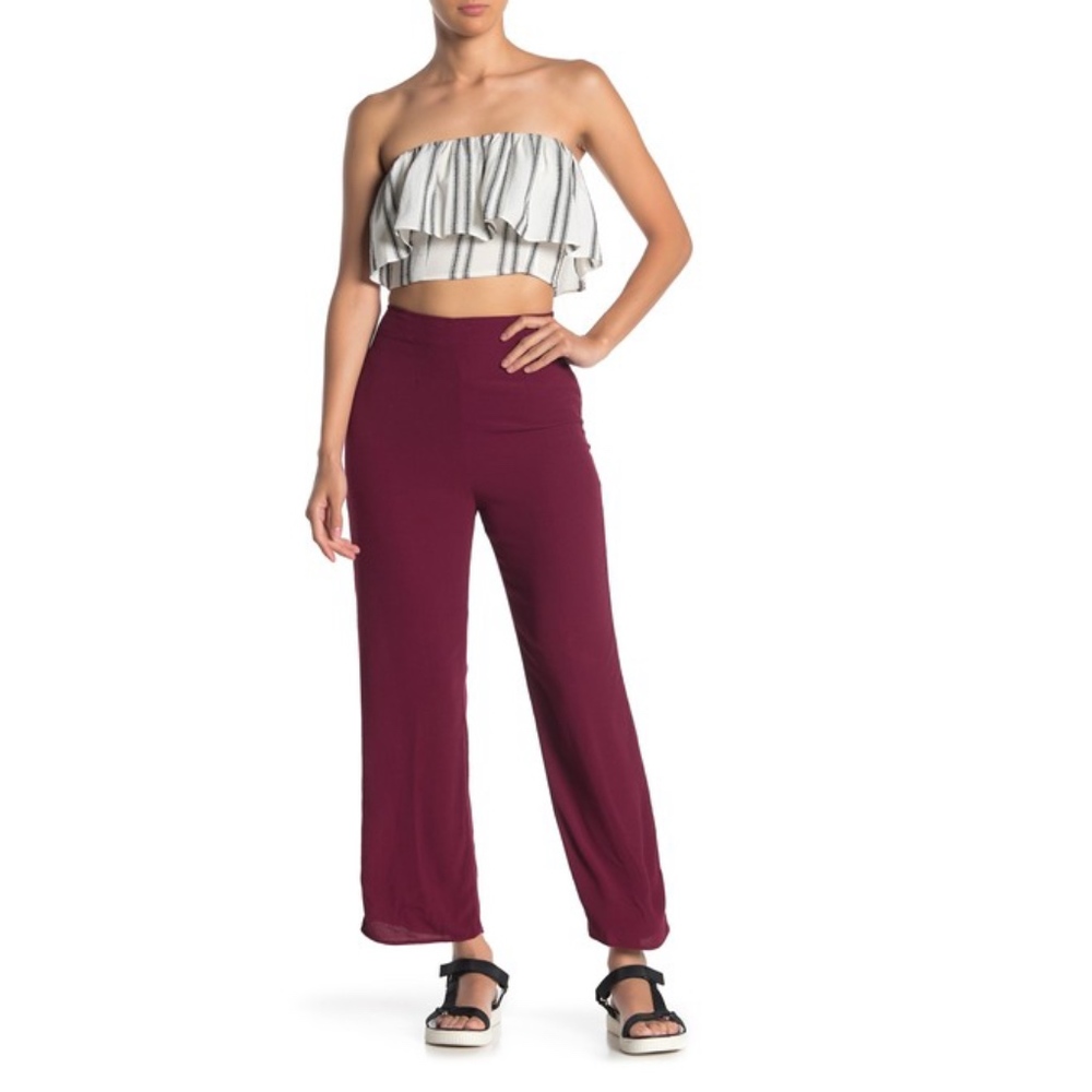 Flynn Skye Parker Stripe Pants Maroon Very Berry